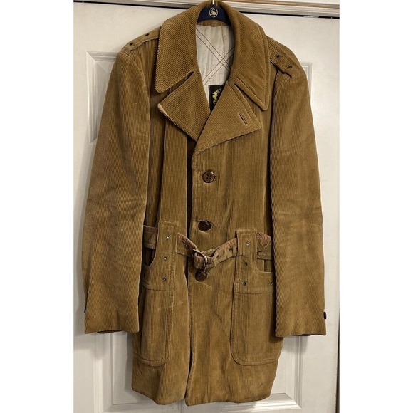 Confezioni Di Lusso Mens‎ 38 Coat Brown Corduroy Grunge Made In Italy Read